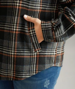 Plaid Button Fly Flap Pocket Shacket 18 Plaid Button Fly Flap Pocket Shacket -Clothing Shop 531622651 kf