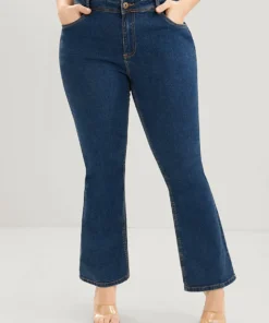 Bootcut Slightly Stretchy High Rise Dark Wash Jeans