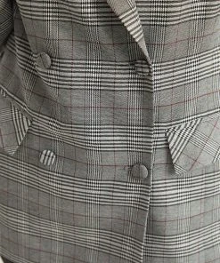 Plaid Lapel Collar Pocket Button Up Blazer 20 Plaid Lapel Collar Pocket Button Up Blazer -Clothing Shop 533031594 sz