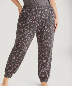 Heart Print Pocket Sleep Carrot Pants 12 Heart Print Pocket Sleep Carrot Pants -Clothing Shop 535335120 ee