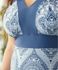 Bandana Print Sculpt Waist Contrast Trim One Piece Swimsuit 16 Bandana Print Sculpt Waist Contrast Trim One Piece Swimsuit -Clothing Shop 536130097 nv