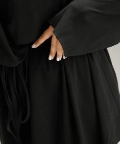 Solid Rib Knit Ties Lapel Collar Kimono 16 Solid Rib Knit Ties Lapel Collar Kimono -Clothing Shop 53748786 tq