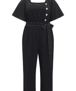 Contrast Stitch Pocket Button Detail Belted Zipper Jumpsuit 19 Contrast Stitch Pocket Button Detail Belted Zipper Jumpsuit -Clothing Shop 537718047 cj 62935c2b 9147 4bea aa9a 307a90a59e5b