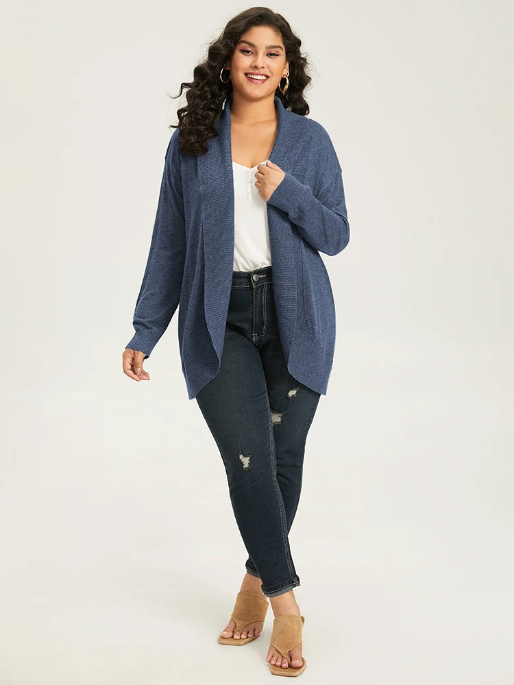 Supersoft Essentials Plain Texture Arc Hem Cardigan 19 Supersoft Essentials Plain Texture Arc Hem Cardigan - Image 17