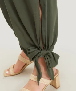 Plain Pocket Wrap Cut Out Knotted Hem Jumpsuit -Clothing Shop 540662769 al aaa8a744 5cd4 4b4b 958f f5605c260f0c