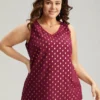 Glitter Polka Dot V Neck Tank Top -Clothing Shop 540816779 mx