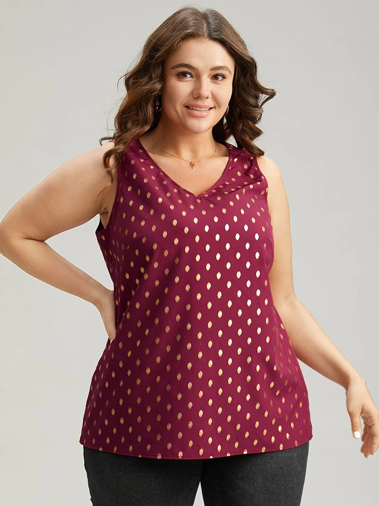 Glitter Polka Dot V Neck Tank Top 3 Glitter Polka Dot V Neck Tank Top