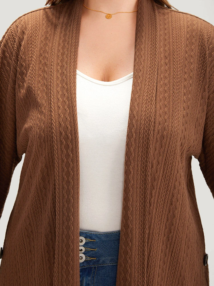 Halloween Texture Button Detail Open Front Kimono 8 Halloween Texture Button Detail Open Front Kimono - Image 6