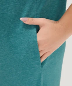 Supersoft Essentials Solid Pocket Keyhole Petal Sleeve Dress -Clothing Shop 541040639 ru