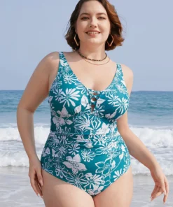 Floral Print Crisscross Sculpt Waist Ruched One Piece Swimsuit -Clothing Shop 545154763 og