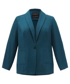 Anti-Wrinkle Lapel Collar Pocket Blazer 17 Anti-Wrinkle Lapel Collar Pocket Blazer -Clothing Shop 545387397 ym