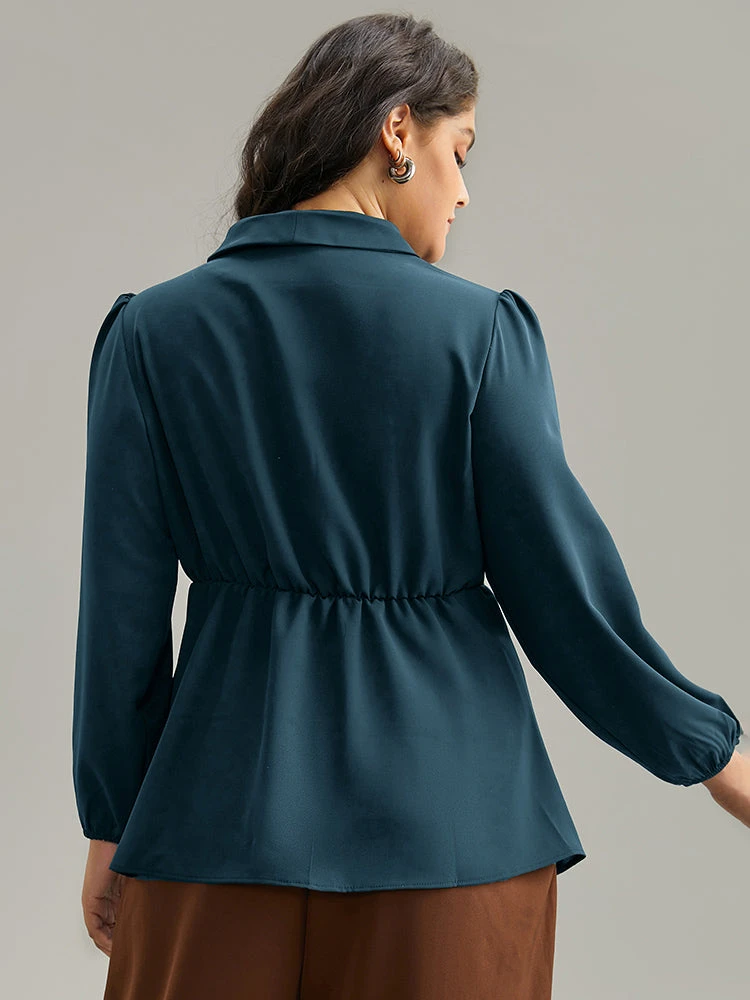 Static-Free Plain Pleated Wrap Blouse 11 Static-Free Plain Pleated Wrap Blouse - Image 9