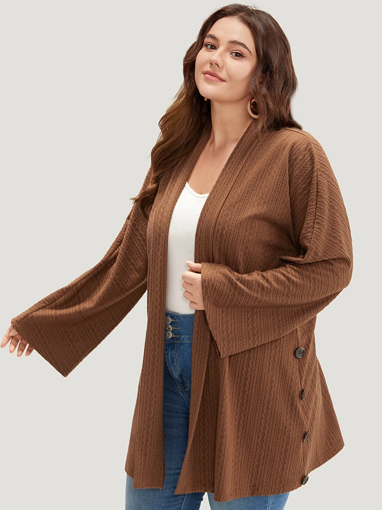 Halloween Texture Button Detail Open Front Kimono 7 Halloween Texture Button Detail Open Front Kimono - Image 5