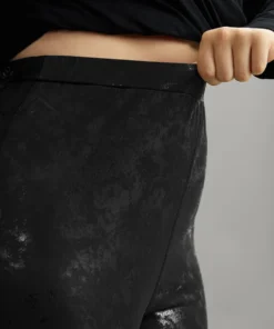 Vintage PU Leather Glitter Skinny Leggings 15 Vintage PU Leather Glitter Skinny Leggings -Clothing Shop 547407349 pj