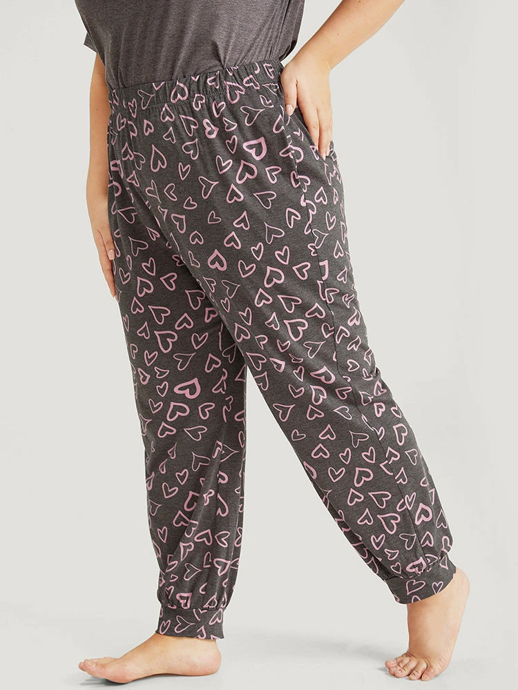 Heart Print Pocket Sleep Carrot Pants 6 Heart Print Pocket Sleep Carrot Pants - Image 4