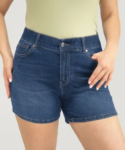 Very Stretchy High Rise Slant Pocket Denim Shorts -Clothing Shop 548392562 fr