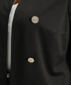 Halloween Solid Buckle Detail Jacket -Clothing Shop 548405176 nf