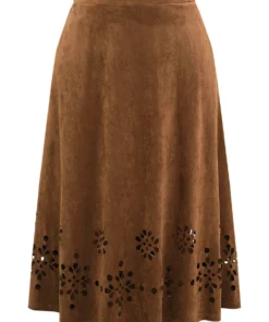 Plain Elastic Waist Pocket Laser Cut Skirt -Clothing Shop 549964851 vw