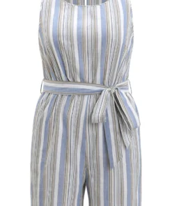 Striped Pocket Cut Out Knot Sleeveless Jumpsuit 17 Striped Pocket Cut Out Knot Sleeveless Jumpsuit -Clothing Shop 550591374 wp