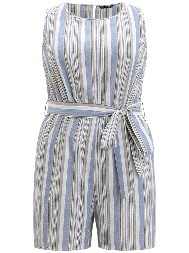 Striped Pocket Cut Out Knot Sleeveless Jumpsuit 10 Striped Pocket Cut Out Knot Sleeveless Jumpsuit - Image 8