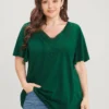 Solid Ruffle Sleeve Lace V Neck T-shirt 2 Solid Ruffle Sleeve Lace V Neck T-shirt -Clothing Shop 551411137 wu 95a09db4 bdb3 4aec af52 a2f7233669b8