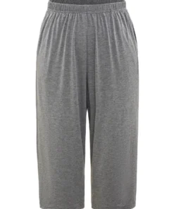 Solid Pocket Elastic Waist Sleep Pants -Clothing Shop 552136250 ff