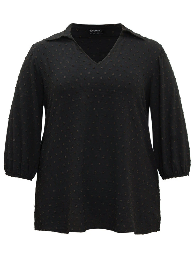 Plisse Polka Dot Elastic Cuffs Blouse 10 Plisse Polka Dot Elastic Cuffs Blouse - Image 8