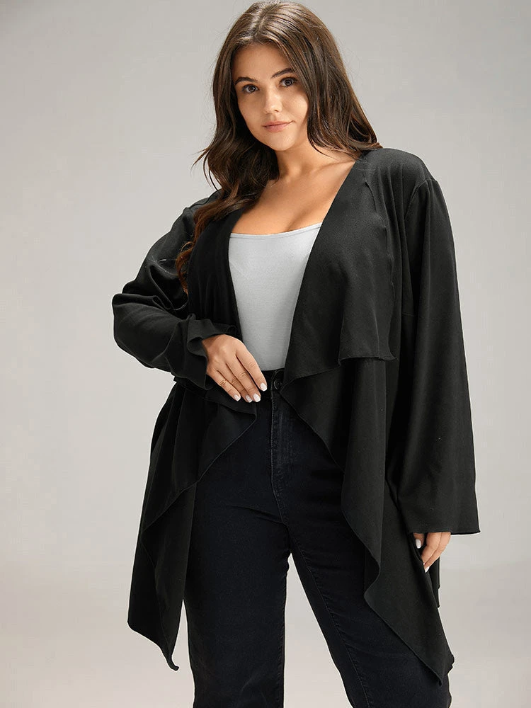 Solid Rib Knit Ties Lapel Collar Kimono 7 Solid Rib Knit Ties Lapel Collar Kimono - Image 5