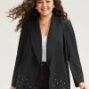 Halloween Plain Rhinestone Lapel Collar Blazer -Clothing Shop 55444124 tm