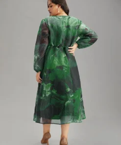 Floral Mesh Patchwork Pocket Elastic Waist Dress -Clothing Shop 554904500 ek 134ff444 3bda 4192 84cd 4e87706decd5