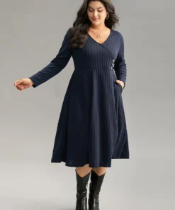 Solid Appliques Button Detail Elastic Waist Dress 13 Solid Appliques Button Detail Elastic Waist Dress -Clothing Shop 556930084 pf