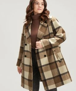 Plaid Suit Collar Double Breasted Pocket Blazer 15 Plaid Suit Collar Double Breasted Pocket Blazer -Clothing Shop 557761490 la