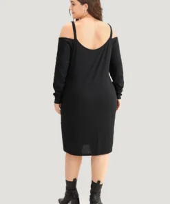 Plain Rib Knit Metal Detail Cami Dress -Clothing Shop 557967814 vy 8755dc62 6afa 49f3 8c86 1ccb59aa0d45