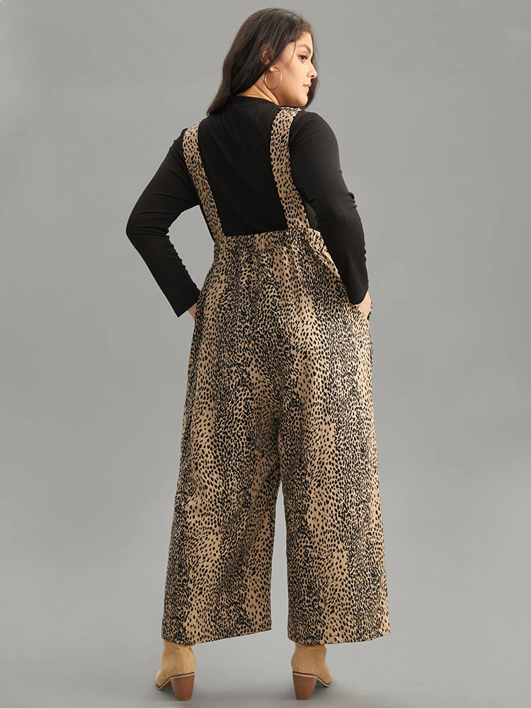 Leopard Adjustable Straps Patched Pocket Jumpsuit 4 Leopard Adjustable Straps Patched Pocket Jumpsuit - Image 2