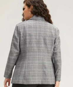 Plaid Lapel Collar Pocket Button Up Blazer 13 Plaid Lapel Collar Pocket Button Up Blazer -Clothing Shop 55876906 km