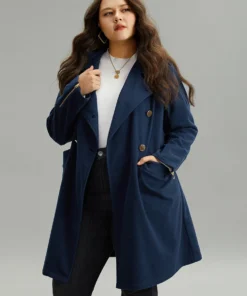 Anti-Wrinkle Double Breasted Pocket Zipper Coat