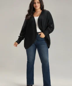 Patchwork Pearl Beaded Curved Hem Cardigan 19 Patchwork Pearl Beaded Curved Hem Cardigan -Clothing Shop 561279811 um