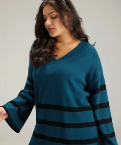 Striped Bell Sleeve Moderately Stretchy Pullover 15 Striped Bell Sleeve Moderately Stretchy Pullover -Clothing Shop 562855491 ca
