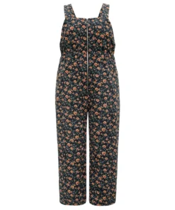 Ditsy Floral O Ring Zipper Corduroy Jumpsuit -Clothing Shop 563118190 pg eb0cf5d3 06b3 4cdc 8f9a 036514118dfa