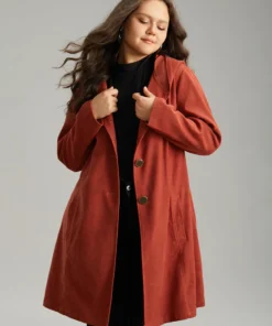Solid Belted Button Up Hooded Coat