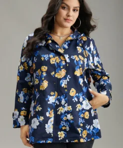 Boho Print Drawstring Hooded Zipper Jacket -Clothing Shop 5657048 lc