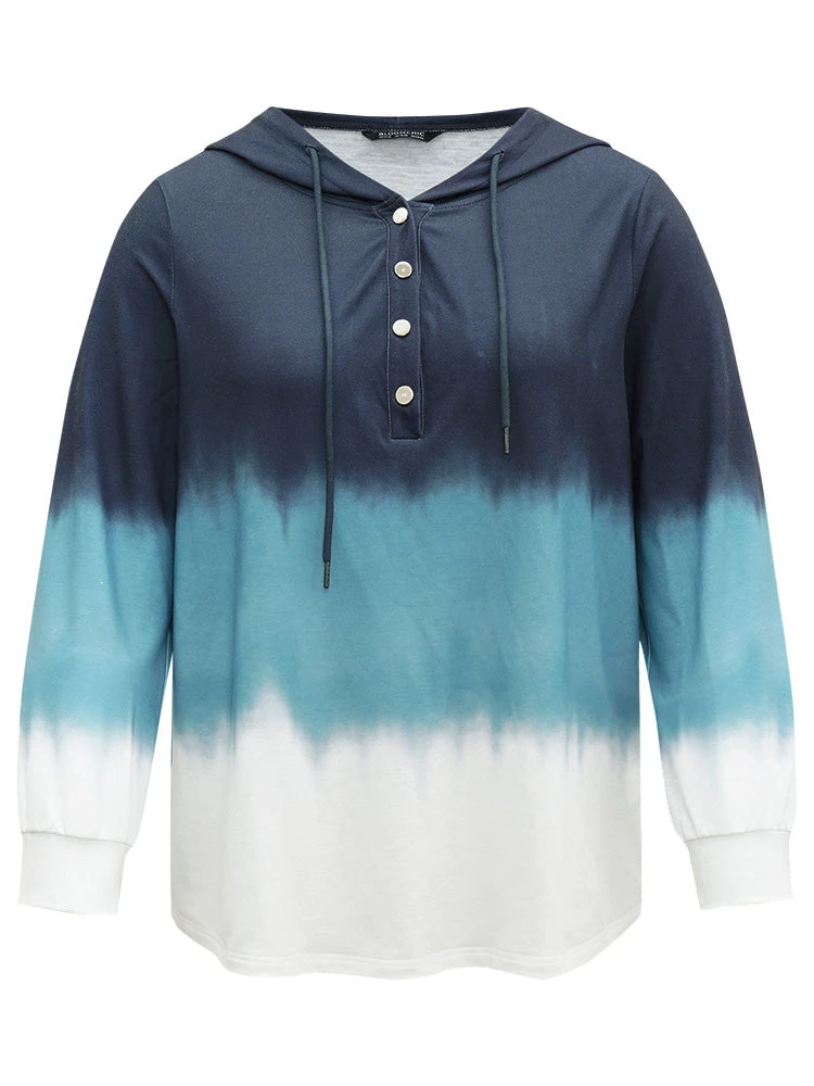 Tie Dye Button Up Hooded Drawstring Sweatshirt 9 Tie Dye Button Up Hooded Drawstring Sweatshirt - Image 7