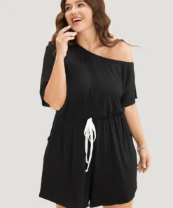 Solid Knotted Front Pocket One Shoulder Romper -Clothing Shop 566329697 ts 39c8e895 ca89 480b b9d0 afe767ceb5a2
