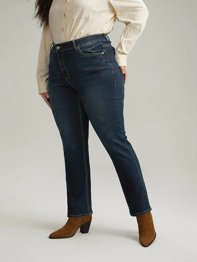 Dark Wash Straight Leg High Rise Jeans 6 Dark Wash Straight Leg High Rise Jeans - Image 4