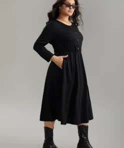 Supersoft Essentials Solid Button Detail Dress -Clothing Shop 566644832 ly d912dffb c8e7 4c0f bba2 1d2432dc649a