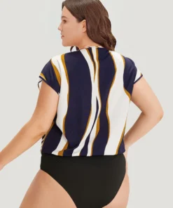 Water Ripple Surplice Neck Dolman Sleeve Bodysuit 15 Water Ripple Surplice Neck Dolman Sleeve Bodysuit -Clothing Shop 566891313 wl