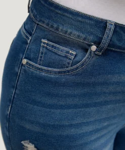 Very Stretchy High Rise Dark Wash Ripped Detail Cropped Jeans 19 Very Stretchy High Rise Dark Wash Ripped Detail Cropped Jeans -Clothing Shop 567726123 kl