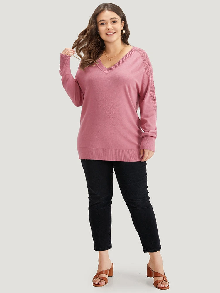 Supersoft Essentials Solid Cut Out Patchwork Pullover 8 Supersoft Essentials Solid Cut Out Patchwork Pullover - Image 6