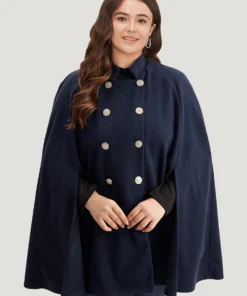 Anti-Wrinkle Solid Metal Detail Cape Blazer