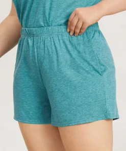 Plain Heather Elastic Waist Sleep Shorts 14 Plain Heather Elastic Waist Sleep Shorts -Clothing Shop 568867264 zi